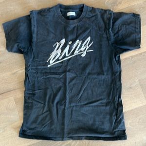 Anine Bing Black Tee with White Script Logo